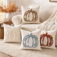 Housse de coussin décorative en jacquard à motif citrouille, personnalisable en gros, pour Halloween et la Fête de la Moisson