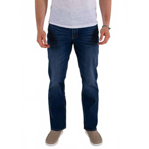 Jeans décontractés à coupe droite pour hommes, avec taille haute et cuisse ample, et ouverture de jambe constante sans resserrement. - Product Image 5