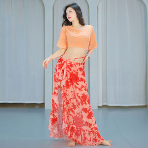 Canotta Sexy da <span class=keywords><strong>donna</strong></span> con gonna 2 pezzi per abbigliamento Performance per danza del ventre Costume da squadra nuovo Design per spettacolo teatrale - Product Image 3