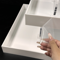 Tour de Présentation Carrée en Acrylique Durable Gaojian Factory à 3 Niveaux pour Buffets, Plateaux Emboîtables pour Événements et Traiteurs