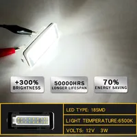 2 Piezas de Lámparas LED para Placa de Matrícula de Coche para Benz Smart Fortwo Coupé Convertible 450 451 W450 W453, Luz LED para Placa de Matrícula