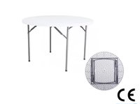 Mesa Plegable de Plástico HDPE Blanco de Alta Calidad, Diseño Moderno y Simple, Resistente, para Banquetes al Aire Libre, Fabricada en China, Venta Caliente Transfronteriza