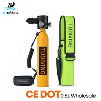TUDIVING DOT CE 0.5L Bouteille de plongée portable en aluminium réutilisable pour la plongée sous-marine, kit de plongée pour les vacances à la plage