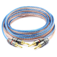 Câble de haut-parleur à double fiche banane de qualité audiophile professionnel amplificateur Hi-Fi et fil de haut-parleur en cuivre pur câbles Audio et vidéo