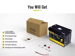 HK WYD EU/US Stock 12V-48V <b>Rechargeable</b> LiFePO4 100Ah Energy Storage <b>Battery</b> <b>Pack</b> for RV Marine Golf Cart with 5-Year Warranty - Product Image 5