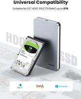 Boîtier de disque dur USB C UGREEN pour SSD/HDD SATA 2,5 pouces, adaptateur USB C vers SATA en aluminium, USB 3.1 Gen 2, prise en charge UASP SATA III