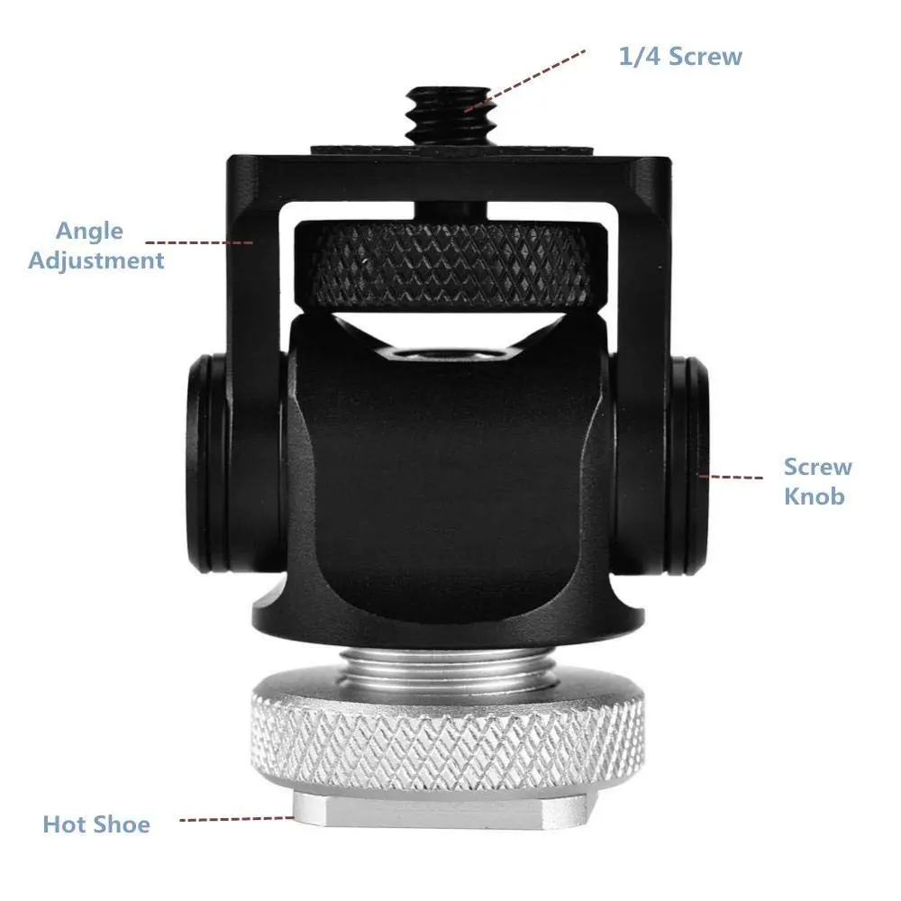 DSLRデジタルビデオカメラ用の調整可能な固定ブラケットホルダーウサギケージモニターダンピングカタツムリ1/4 "ホットシューボールヘッドマウント
