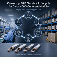 Transceiver Optik Transportasi MAN Jarak Jauh yang Dapat Diatur Pita C, Cisco QDD 400G ZR S QSFP DD LC SMF Coherent DCO, Garansi 1 Tahun