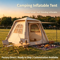 Tente gonflable d'extérieur, résistante au vent et à la pluie, installation rapide, tissu Oxford, 3-4 personnes, équipement de camping sans assemblage