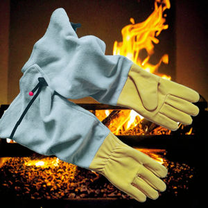 Vente en gros Gants de sécurité en cuir anti-chaleur résistants à l'épine Élagage de la peau de chèvre Poignet élastique 7 oz Gauntlet-L pour - Product Image 3