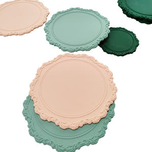 Posavasos y remaches de silicona para maceta, accesorio redondo de encaje, antideslizante, resistente al calor, para decoración del hogar y comedor - Product Image 1