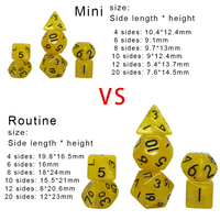 Ensemble de 7 petits dés personnalisés de 10mm, ensemble personnalisable, d6 d8 d10 d12 d20, en polyhémisphère, pour cadeau, jeu idéal