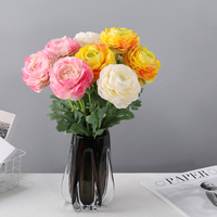 Bunga Ranunculus Artifisial Real Touch Realistic, Dekorasi Rumah, Pernikahan, Natal Eropa, Rangkaian Bunga Berlapis Seribu