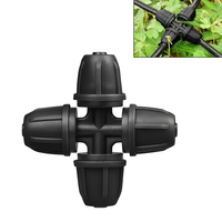 Raccord croisé à verrouillage 4/7 mm, connecteur rapide à quatre voies, accessoire pour système d'irrigation goutte à goutte agricole pour économie d'eau