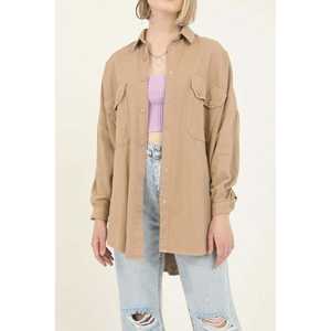 Manteaux Trench à Poches Camel pour Femmes - Produit en Gros - Product Image 2