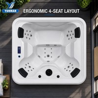 Baignoire Spa Extérieure Rectangulaire Moderne YUNMAN CE pour 4 Personnes, Hydrothérapie, Jardin, Hôtel, Autoportante, Écologique, Acrylique 64