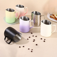 ÉCHANTILLON GRATUIT Guirlande d'art latté en acier inoxydable personnalisée Pichet à lait pour café moussant Pot à lait pour barista