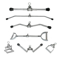Lot de 8 accessoires portables pour machine à triceps, poignées d'exercice en acier et caoutchouc et barre rotative – Vente en gros