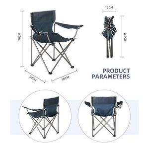 Chaise de camping pliable portable confortable, capacité de charge de 100 kg, tissu Oxford, mobilier d'extérieur pour la plage, style pêche - Product Image 2