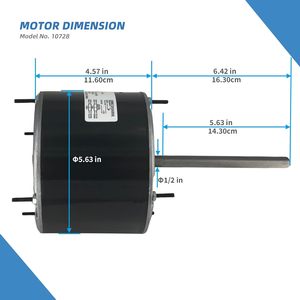 Moteur de ventilateur de condenseur 10728, remplace pour 10728, FSE1026S, <span class=keywords><strong>D909</strong></span>, 3728, W51-14CJA1-01, 1/4HP, 1075RPM, 208-230V - Product Image 4