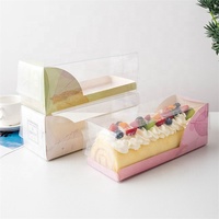 Boîte en plastique PET carrée transparente jetable pour pâtisserie, boulangerie, aliments, avec couvercle, boîte d'emballage pour gâteau au chocolat, vente en gros d'usine