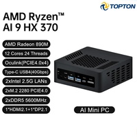 Mini PC Gamer Topton Oculink AMD Ryzen AI 9 HX 370 365 7 PRO 360 USB4 2x2.5G LAN 2xPCIe4 Computadora de Escritorio para Juegos Win11 WiFi6