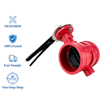 Vanne papillon d'urgence pour réservoir d'incendie, à commande manuelle, en fonte ductile, avec siège en EPDM, 16 bars, rainurée, revêtement époxy, de fabrication industrielle