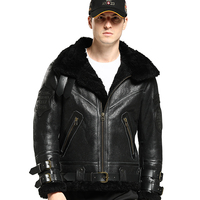 Veste en cuir de peau de mouton 2023 Veste de fourrure en cuir véritable pour hommes