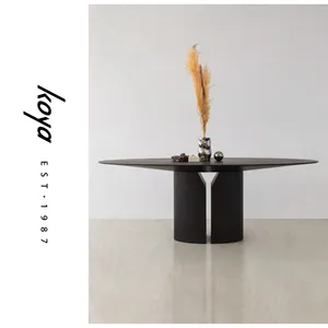 モダンな高級北欧テーブルダイニングルームテーブル無垢ブナ材楕円形ラウンドダイニングテーブルセット