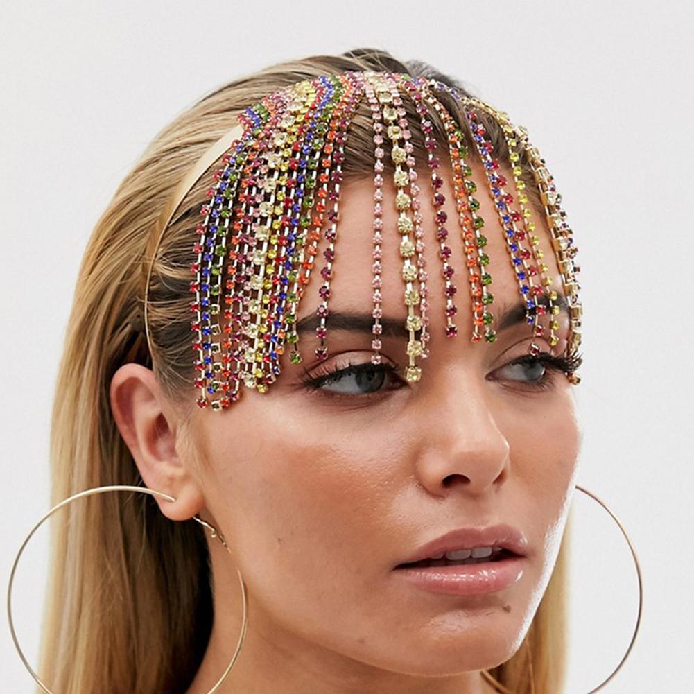 Femmes chaîne en métal doré tête multi Croix Perles Fashion Jewelry Headband Bijoux Femmes chaîne en métal doré tête multi Croix Perles Fashion Jewelry Headband Bijoux
