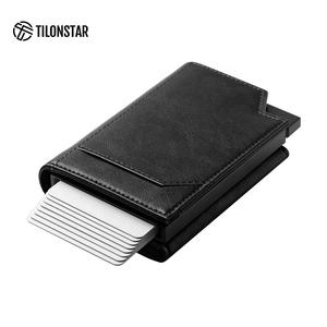 TILONSTAR TVC505 Porte-cartes en aluminium avec blocage RFID en cuir mince personnalisé pour hommes - Product Image 5