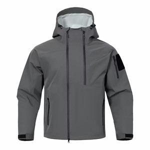 定制徽标，防风防水拉链连帽男士户外登山夹克，大码 - Product Image 2
