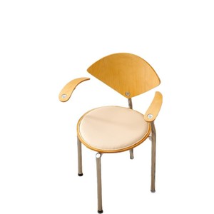Chaise de salle à manger en bois massif, dossier rembourré, design Bauhaus, pour salle à manger, usage adulte, couleur bois naturel - Product Image 5