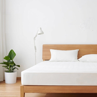 Lit double en chêne blanc d'Amérique du Nord et noyer noir, mobilier de chambre d'hôtel sur mesure, style nordique, tout en bois massif, simple et élégant