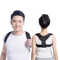 Ceinture de soutien dorsal double épaule en néoprène respirant pour adulte, correcteur de posture ajustable avec crochets pour épaules arrondies
