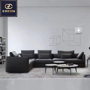 Canapé italien minimaliste Jungle en <span class=keywords><strong>cuir</strong></span> <span class=keywords><strong>noir</strong></span> Villa de luxe Meubles design Décoration créative Canapé de salon - Product Image 5