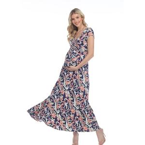 Abito Premaman <span class=keywords><strong>3</strong></span> in 1 Floreale Casual per Ufficio e Casa Personalizzabile Allattamento Maxi Avvolgente Traspirante Ecologico Linea A - Product Image 6