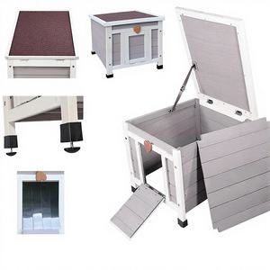 Casa para Gatos de Madera Chilochilo, para Exteriores, Resistente a la Intemperie, Conejera, Casa para Mascotas Pequeñas y Hábitats - Product Image 4