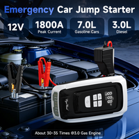 Démarreur de voiture et gonfleur de pneus 2-en-1 en gros, courant de crête 600A, batterie Li-ion 12000mAh avec lumière d'urgence LED