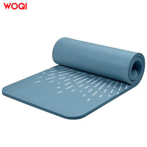 Tapis de yoga Woqi 6 mm d'épaisseur en TPE antidérapant avec sangle de transport bleu paon rectangulaire pour la remise en forme à domicile usage universel - Product Image 4