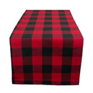 Vente en gros Nouveau chemin de table de Noël en tartan à carreaux Buffalo rouge Plaid décoration de table lavable résistant aux taches - Product Image 1