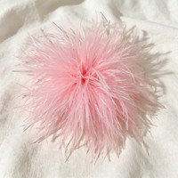 Pompon fleur en plumes d'autruche fait main, Rosette en plumes d'autruche colorées teintées en vrac pour broche, pince à cheveux et décoration de chapeau