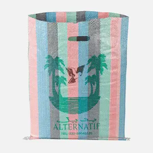 Customized PP Woven Sack Shopping Bag Rainbow Printed Laminated Plastic Bag
