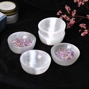 セレナイトボウル天然クリスタル宝石彫刻ボウル装飾用 - Product Image 1