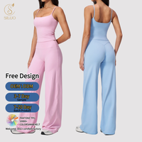 Nouvel ensemble de sport pour femme : débardeur respirant effet push-up, séchage rapide, et pantalon court large pour yoga et fitness