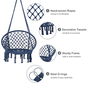Hamaca Silla Colgante Columpio Cama Columpio al aire libre Silla Colgante Columpio Patio interior - Product Image 4