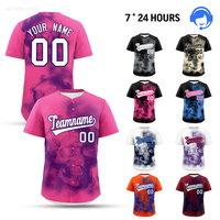 Jersey Baseball Streetwear Custom Seri Phantom Skull, Seragam Tim Grosir, Sublimasi, MOQ Rendah, Desain Gratis, Kaos Hip Hop Pria
