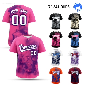 Op maat gemaakte streetwear baseballtrui Phantom Skull Series teamuniform groothandel gesublimeerd lage minimale bestelhoeveelheid gratis ontwerp hiphop heren shirt - Product Image 4