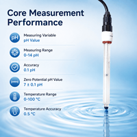 Sonde d'électrode pH de précision avec capteur en verre et compensation de température pour la mesure de solutions acides et alcalines fortes