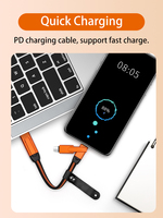 Accessoires pour téléphone portable, porte-clés, câble de charge 6 en 1, USB Type-C, alliage d'aluminium, charge rapide 3A, 60W PD, transfert de données, ordinateur